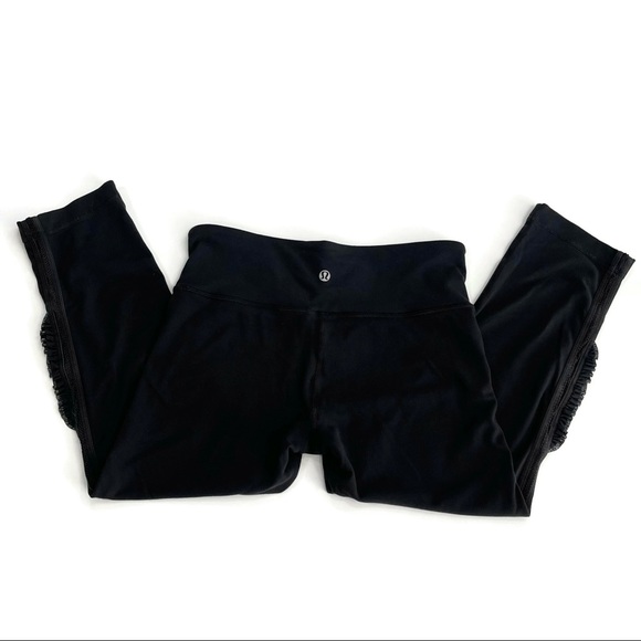 Lululemon Wunder Under Crop Ruffle Leggings Size 6 - Picture 6 of 11